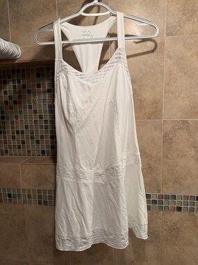 Fila White Racerback Tennis Dress with Shelf Bra